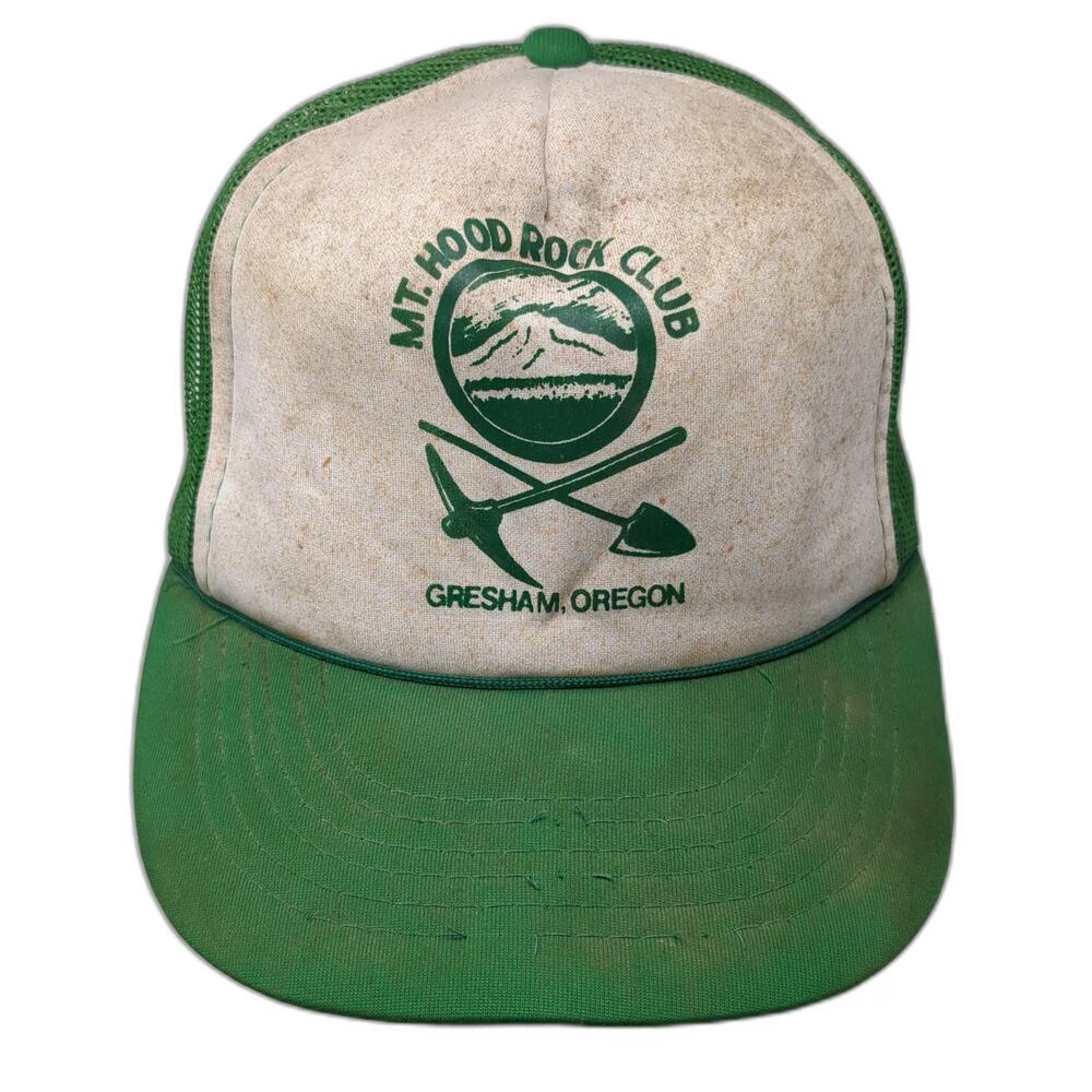Green Trucker Hat One Size Mt Hood Rock Club Gresham Oregon Mesh Snapback
